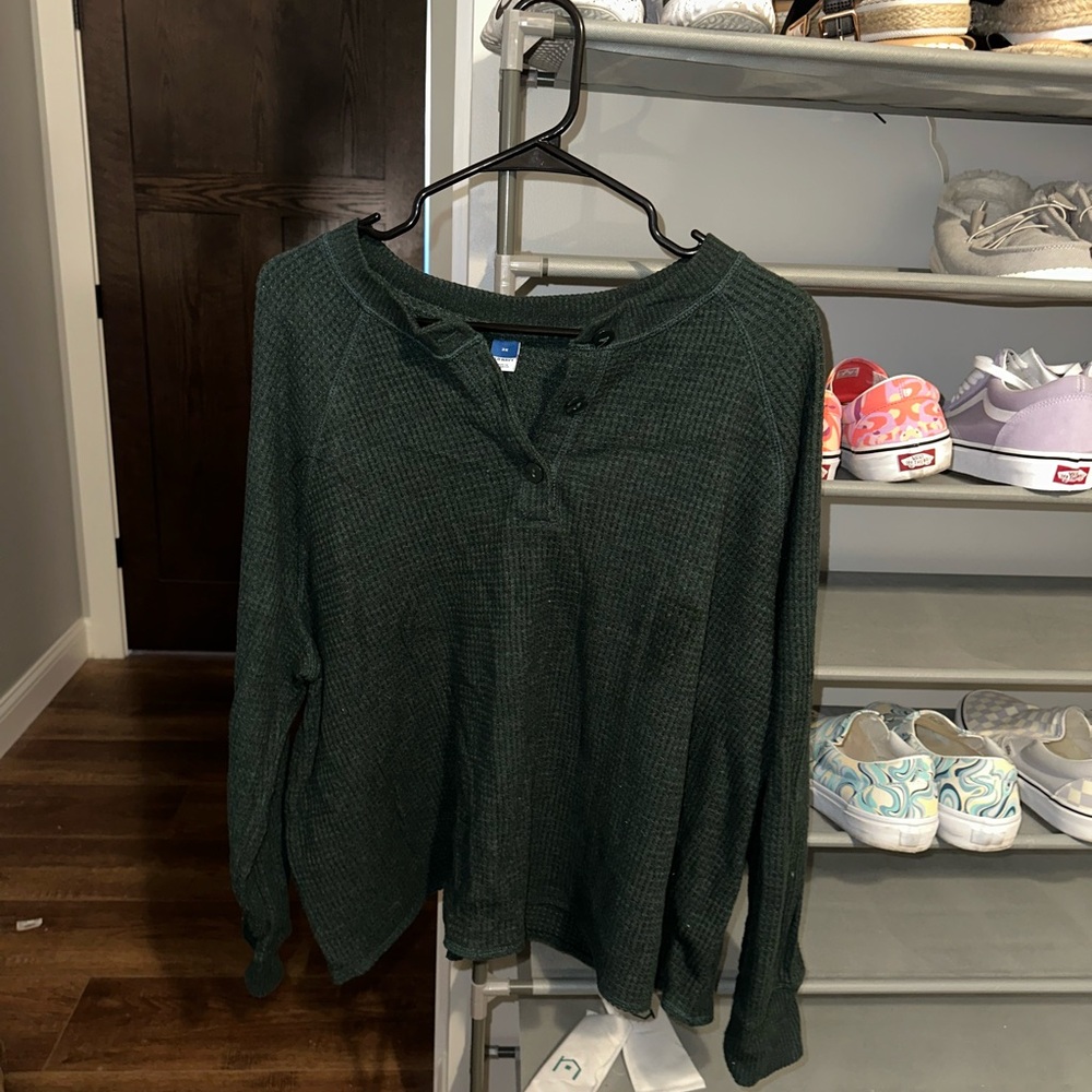 Old Navy Waffle knit Henley top